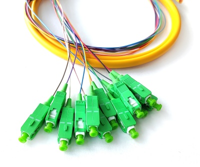 SC/apc 12 Fibers OS2 (G57.A1) Bunch 0,9mm Pigtail -- 1,5m