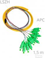 SC/apc 12 Fibers OS2 (G57.A1) Bunch 0,9mm Pigtail -- 1,5m