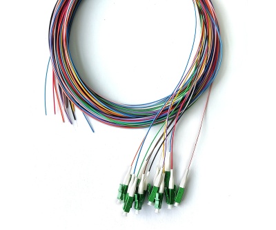 OS2 12 Fibers Optical Pigtail LC/apc (G657.A1) Color Coded 0,9mm --3m