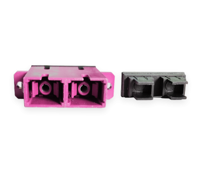 SC to SC Duplex Multimode OM4 Adapter with Flange, UPC